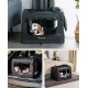 lionto Foldable Dog Transport Box for Travel and Car, 60 x 42 x 44 cm, Sturdy Transport Box, Carry Handles and Blanket for Cats, Dogs up to 12 kg, Robust Fabric Dog Box, Black lionto Foldable Dog Transport Box for Travel and Car, 60 x 42 x 44 cm, Sturdy Transport Box, Carry Handles and Blanket for Cats, Dogs up to 12 kg, Robust Fabric Dog Box, Black