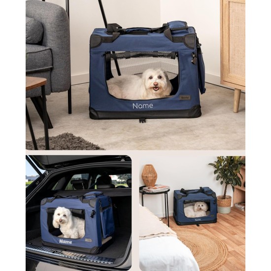 lionto Foldable Dog Transport Box for Travel and Car, 60 x 42 x 44 cm, Sturdy Transport Box, Carry Handles and Blanket for Cats, Dogs up to 12 kg, Robust Fabric Dog Box, Black lionto Foldable Dog Transport Box for Travel and Car, 60 x 42 x 44 cm, Sturdy Transport Box, Carry Handles and Blanket for Cats, Dogs up to 12 kg, Robust Fabric Dog Box, Black