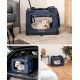 lionto Foldable Dog Transport Box for Travel and Car, 60 x 42 x 44 cm, Sturdy Transport Box, Carry Handles and Blanket for Cats, Dogs up to 12 kg, Robust Fabric Dog Box, Black lionto Foldable Dog Transport Box for Travel and Car, 60 x 42 x 44 cm, Sturdy Transport Box, Carry Handles and Blanket for Cats, Dogs up to 12 kg, Robust Fabric Dog Box, Black