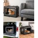 lionto Foldable Dog Transport Box for Travel and Car, 60 x 42 x 44 cm, Sturdy Transport Box, Carry Handles and Blanket for Cats, Dogs up to 12 kg, Robust Fabric Dog Box, Black lionto Foldable Dog Transport Box for Travel and Car, 60 x 42 x 44 cm, Sturdy Transport Box, Carry Handles and Blanket for Cats, Dogs up to 12 kg, Robust Fabric Dog Box, Black