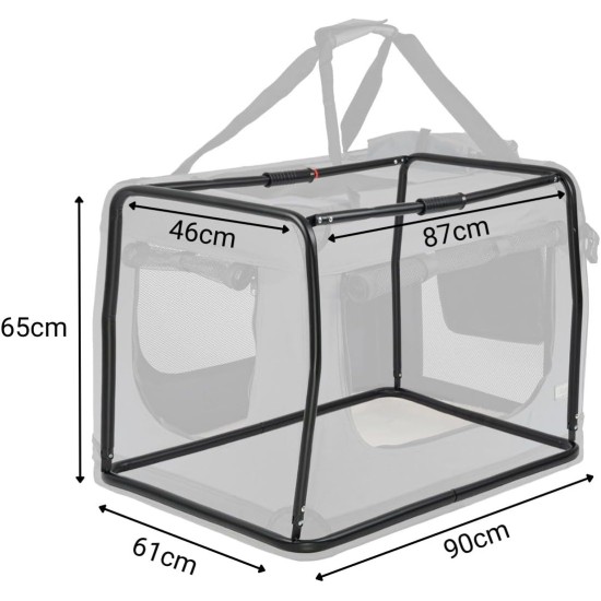 lionto Foldable Dog Transport Box for Travel and Car, 60 x 42 x 44 cm, Sturdy Transport Box, Carry Handles and Blanket for Cats, Dogs up to 12 kg, Robust Fabric Dog Box, Black lionto Foldable Dog Transport Box for Travel and Car, 60 x 42 x 44 cm, Sturdy Transport Box, Carry Handles and Blanket for Cats, Dogs up to 12 kg, Robust Fabric Dog Box, Black