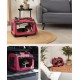lionto Foldable Dog Transport Box for Travel and Car, 60 x 42 x 44 cm, Sturdy Transport Box, Carry Handles and Blanket for Cats, Dogs up to 12 kg, Robust Fabric Dog Box, Black lionto Foldable Dog Transport Box for Travel and Car, 60 x 42 x 44 cm, Sturdy Transport Box, Carry Handles and Blanket for Cats, Dogs up to 12 kg, Robust Fabric Dog Box, Black