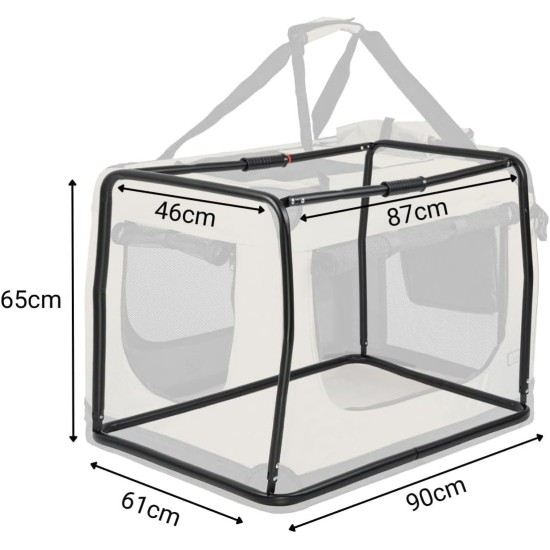 lionto Foldable Dog Transport Box for Travel and Car, 60 x 42 x 44 cm, Sturdy Transport Box, Carry Handles and Blanket for Cats, Dogs up to 12 kg, Robust Fabric Dog Box, Black lionto Foldable Dog Transport Box for Travel and Car, 60 x 42 x 44 cm, Sturdy Transport Box, Carry Handles and Blanket for Cats, Dogs up to 12 kg, Robust Fabric Dog Box, Black