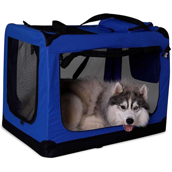 lionto Foldable Dog Transport Box for Travel and Car, 60 x 42 x 44 cm, Sturdy Transport Box, Carry Handles and Blanket for Cats, Dogs up to 12 kg, Robust Fabric Dog Box, Black lionto Foldable Dog Transport Box for Travel and Car, 60 x 42 x 44 cm, Sturdy Transport Box, Carry Handles and Blanket for Cats, Dogs up to 12 kg, Robust Fabric Dog Box, Black