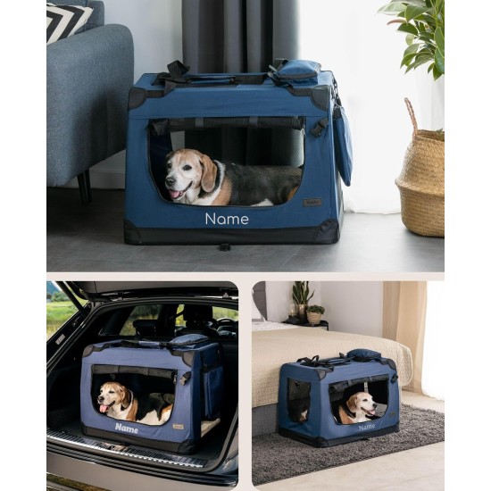 lionto Foldable Dog Transport Box for Travel and Car, 60 x 42 x 44 cm, Sturdy Transport Box, Carry Handles and Blanket for Cats, Dogs up to 12 kg, Robust Fabric Dog Box, Black lionto Foldable Dog Transport Box for Travel and Car, 60 x 42 x 44 cm, Sturdy Transport Box, Carry Handles and Blanket for Cats, Dogs up to 12 kg, Robust Fabric Dog Box, Black