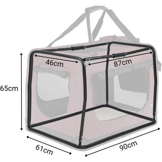 lionto Foldable Dog Transport Box for Travel and Car, 60 x 42 x 44 cm, Sturdy Transport Box, Carry Handles and Blanket for Cats, Dogs up to 12 kg, Robust Fabric Dog Box, Black lionto Foldable Dog Transport Box for Travel and Car, 60 x 42 x 44 cm, Sturdy Transport Box, Carry Handles and Blanket for Cats, Dogs up to 12 kg, Robust Fabric Dog Box, Black
