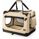 lionto Foldable Dog Transport Box for Travel and Car, 60 x 42 x 44 cm, Sturdy Transport Box, Carry Handles and Blanket for Cats, Dogs up to 12 kg, Robust Fabric Dog Box, Black lionto Foldable Dog Transport Box for Travel and Car, 60 x 42 x 44 cm, Sturdy Transport Box, Carry Handles and Blanket for Cats, Dogs up to 12 kg, Robust Fabric Dog Box, Black