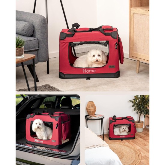 lionto Foldable Dog Transport Box for Travel and Car, 60 x 42 x 44 cm, Sturdy Transport Box, Carry Handles and Blanket for Cats, Dogs up to 12 kg, Robust Fabric Dog Box, Black lionto Foldable Dog Transport Box for Travel and Car, 60 x 42 x 44 cm, Sturdy Transport Box, Carry Handles and Blanket for Cats, Dogs up to 12 kg, Robust Fabric Dog Box, Black