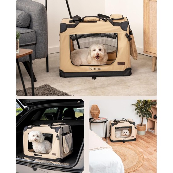 lionto Foldable Dog Transport Box for Travel and Car, 60 x 42 x 44 cm, Sturdy Transport Box, Carry Handles and Blanket for Cats, Dogs up to 12 kg, Robust Fabric Dog Box, Black lionto Foldable Dog Transport Box for Travel and Car, 60 x 42 x 44 cm, Sturdy Transport Box, Carry Handles and Blanket for Cats, Dogs up to 12 kg, Robust Fabric Dog Box, Black