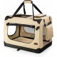lionto Foldable Dog Transport Box for Travel and Car, 60 x 42 x 44 cm, Sturdy Transport Box, Carry Handles and Blanket for Cats, Dogs up to 12 kg, Robust Fabric Dog Box, Black lionto Foldable Dog Transport Box for Travel and Car, 60 x 42 x 44 cm, Sturdy Transport Box, Carry Handles and Blanket for Cats, Dogs up to 12 kg, Robust Fabric Dog Box, Black