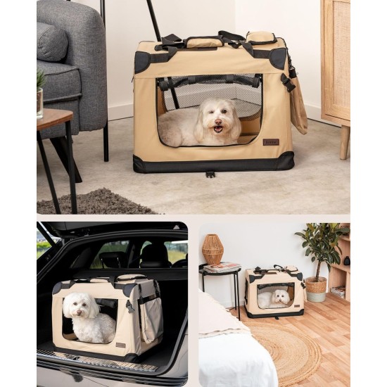 lionto Foldable Dog Transport Box for Travel and Car, 60 x 42 x 44 cm, Sturdy Transport Box, Carry Handles and Blanket for Cats, Dogs up to 12 kg, Robust Fabric Dog Box, Black lionto Foldable Dog Transport Box for Travel and Car, 60 x 42 x 44 cm, Sturdy Transport Box, Carry Handles and Blanket for Cats, Dogs up to 12 kg, Robust Fabric Dog Box, Black