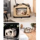 lionto Foldable Dog Transport Box for Travel and Car, 60 x 42 x 44 cm, Sturdy Transport Box, Carry Handles and Blanket for Cats, Dogs up to 12 kg, Robust Fabric Dog Box, Black lionto Foldable Dog Transport Box for Travel and Car, 60 x 42 x 44 cm, Sturdy Transport Box, Carry Handles and Blanket for Cats, Dogs up to 12 kg, Robust Fabric Dog Box, Black