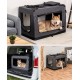 lionto Foldable Dog Transport Box for Travel and Car, 60 x 42 x 44 cm, Sturdy Transport Box, Carry Handles and Blanket for Cats, Dogs up to 12 kg, Robust Fabric Dog Box, Black lionto Foldable Dog Transport Box for Travel and Car, 60 x 42 x 44 cm, Sturdy Transport Box, Carry Handles and Blanket for Cats, Dogs up to 12 kg, Robust Fabric Dog Box, Black