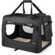 lionto Foldable Dog Transport Box for Travel and Car, 60 x 42 x 44 cm, Sturdy Transport Box, Carry Handles and Blanket for Cats, Dogs up to 12 kg, Robust Fabric Dog Box, Black lionto Foldable Dog Transport Box for Travel and Car, 60 x 42 x 44 cm, Sturdy Transport Box, Carry Handles and Blanket for Cats, Dogs up to 12 kg, Robust Fabric Dog Box, Black
