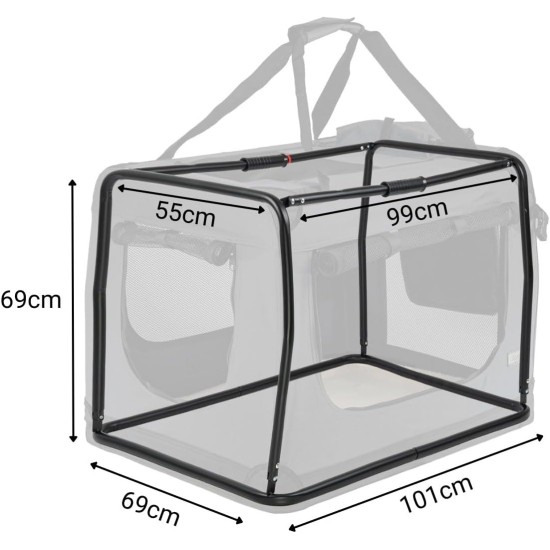 lionto Foldable Dog Transport Box for Travel and Car, 60 x 42 x 44 cm, Sturdy Transport Box, Carry Handles and Blanket for Cats, Dogs up to 12 kg, Robust Fabric Dog Box, Black lionto Foldable Dog Transport Box for Travel and Car, 60 x 42 x 44 cm, Sturdy Transport Box, Carry Handles and Blanket for Cats, Dogs up to 12 kg, Robust Fabric Dog Box, Black