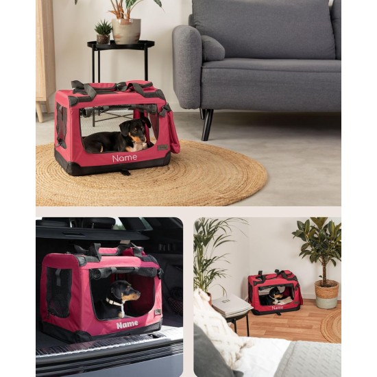lionto Foldable Dog Transport Box for Travel and Car, 60 x 42 x 44 cm, Sturdy Transport Box, Carry Handles and Blanket for Cats, Dogs up to 12 kg, Robust Fabric Dog Box, Black lionto Foldable Dog Transport Box for Travel and Car, 60 x 42 x 44 cm, Sturdy Transport Box, Carry Handles and Blanket for Cats, Dogs up to 12 kg, Robust Fabric Dog Box, Black