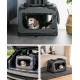 lionto Foldable Dog Transport Box for Travel and Car, 60 x 42 x 44 cm, Sturdy Transport Box, Carry Handles and Blanket for Cats, Dogs up to 12 kg, Robust Fabric Dog Box, Black lionto Foldable Dog Transport Box for Travel and Car, 60 x 42 x 44 cm, Sturdy Transport Box, Carry Handles and Blanket for Cats, Dogs up to 12 kg, Robust Fabric Dog Box, Black