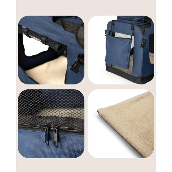 lionto Foldable Dog Transport Box for Travel and Car, 60 x 42 x 44 cm, Sturdy Transport Box, Carry Handles and Blanket for Cats, Dogs up to 12 kg, Robust Fabric Dog Box, Black lionto Foldable Dog Transport Box for Travel and Car, 60 x 42 x 44 cm, Sturdy Transport Box, Carry Handles and Blanket for Cats, Dogs up to 12 kg, Robust Fabric Dog Box, Black