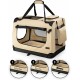 lionto Foldable Dog Transport Box for Travel and Car, 60 x 42 x 44 cm, Sturdy Transport Box, Carry Handles and Blanket for Cats, Dogs up to 12 kg, Robust Fabric Dog Box, Black lionto Foldable Dog Transport Box for Travel and Car, 60 x 42 x 44 cm, Sturdy Transport Box, Carry Handles and Blanket for Cats, Dogs up to 12 kg, Robust Fabric Dog Box, Black