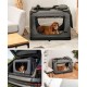 lionto Foldable Dog Transport Box for Travel and Car, 60 x 42 x 44 cm, Sturdy Transport Box, Carry Handles and Blanket for Cats, Dogs up to 12 kg, Robust Fabric Dog Box, Black lionto Foldable Dog Transport Box for Travel and Car, 60 x 42 x 44 cm, Sturdy Transport Box, Carry Handles and Blanket for Cats, Dogs up to 12 kg, Robust Fabric Dog Box, Black