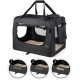 lionto Foldable Dog Transport Box for Travel and Car, 60 x 42 x 44 cm, Sturdy Transport Box, Carry Handles and Blanket for Cats, Dogs up to 12 kg, Robust Fabric Dog Box, Black lionto Foldable Dog Transport Box for Travel and Car, 60 x 42 x 44 cm, Sturdy Transport Box, Carry Handles and Blanket for Cats, Dogs up to 12 kg, Robust Fabric Dog Box, Black