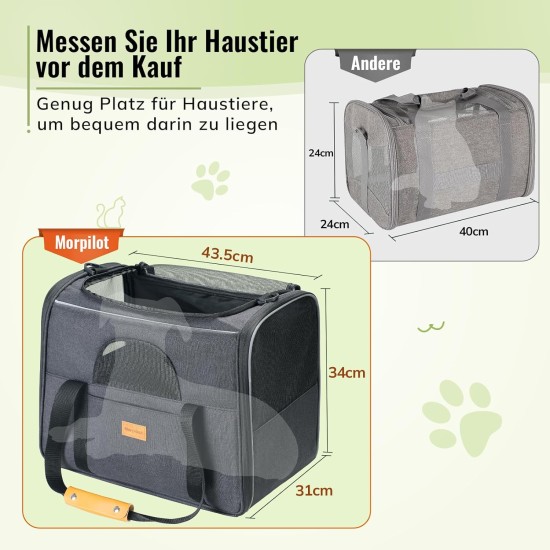 morpilot Foldable Pet Dog and Cat Carrier Bag, Oxford Fabric Transport Bag with Collapsible Bowl morpilot Foldable Pet Dog and Cat Carrier Bag, Oxford Fabric Transport Bag with Collapsible Bowl