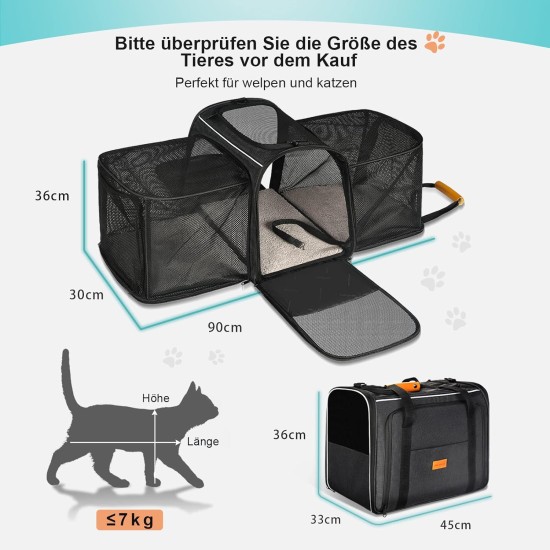 morpilot Foldable Pet Dog and Cat Carrier Bag, Oxford Fabric Transport Bag with Collapsible Bowl morpilot Foldable Pet Dog and Cat Carrier Bag, Oxford Fabric Transport Bag with Collapsible Bowl