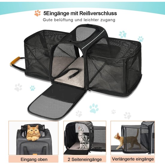 morpilot Foldable Pet Dog and Cat Carrier Bag, Oxford Fabric Transport Bag with Collapsible Bowl morpilot Foldable Pet Dog and Cat Carrier Bag, Oxford Fabric Transport Bag with Collapsible Bowl