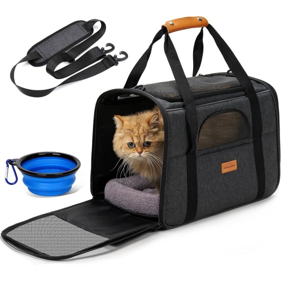 morpilot Foldable Pet Dog and Cat Carrier Bag, Oxford Fabric Transport Bag with Collapsible Bowl morpilot Foldable Pet Dog and Cat Carrier Bag, Oxford Fabric Transport Bag with Collapsible Bowl