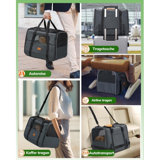 morpilot Foldable Pet Dog and Cat Carrier Bag, Oxford Fabric Transport Bag with Collapsible Bowl morpilot Foldable Pet Dog and Cat Carrier Bag, Oxford Fabric Transport Bag with Collapsible Bowl