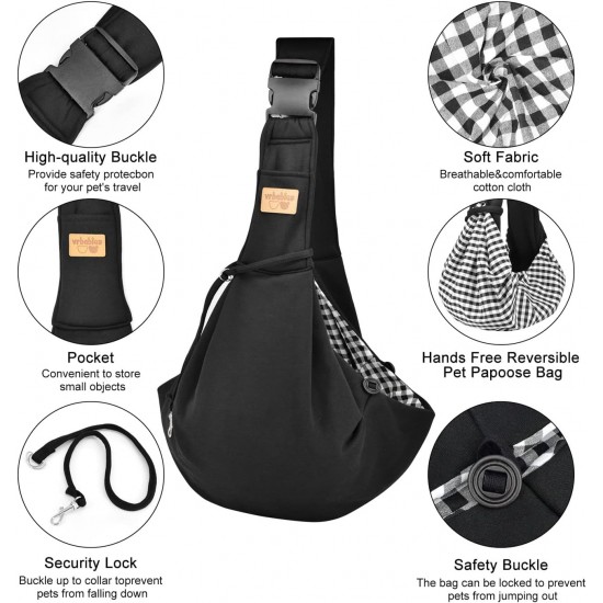 vrbabies Dog Carrier Bag, Dog Bag for Small Dogs and Other Pets, 5 kg, Dog Sling Dog Adjustable Perfect (Black, Buckle Adjustment) vrbabies Dog Carrier Bag, Dog Bag for Small Dogs and Other Pets, 5 kg, Dog Sling Dog Adjustable Perfect (Black, Buckle Adjustment)