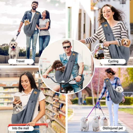 vrbabies Dog Carrier Bag, Dog Bag for Small Dogs and Other Pets, 5 kg, Dog Sling Dog Adjustable, Perfect for Walking, Outdoor Activities, Excursions (Dark Grey Mesh) vrbabies Dog Carrier Bag, Dog Bag for Small Dogs and Other Pets, 5 kg, Dog Sling Dog Adjustable, Perfect for Walking, Outdoor Activities, Excursions (Dark Grey Mesh)
