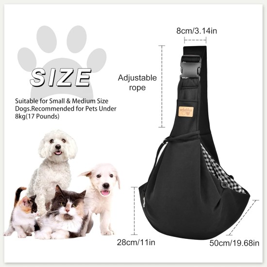 vrbabies Dog Carrier Bag, Dog Bag for Small Dogs and Other Pets, 5 kg, Dog Sling Dog Adjustable, Perfect for Walking, Outdoor Activities, Excursions (Dark Grey Mesh) vrbabies Dog Carrier Bag, Dog Bag for Small Dogs and Other Pets, 5 kg, Dog Sling Dog Adjustable, Perfect for Walking, Outdoor Activities, Excursions (Dark Grey Mesh)