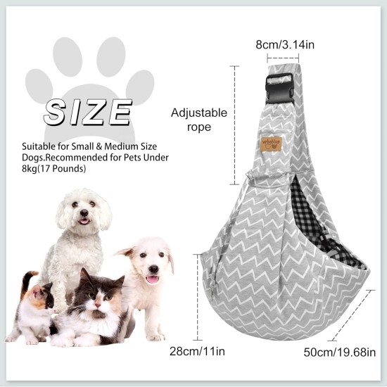 vrbabies Dog Carrier Bag, Dog Bag for Small Dogs and Other Pets, 5 kg, Dog Sling Dog Adjustable, Perfect for Walking, Outdoor Activities, Excursions (Dark Grey Mesh) vrbabies Dog Carrier Bag, Dog Bag for Small Dogs and Other Pets, 5 kg, Dog Sling Dog Adjustable, Perfect for Walking, Outdoor Activities, Excursions (Dark Grey Mesh)