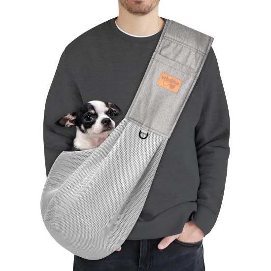 vrbabies Dog Carrier Bag, Dog Bag for Small Dogs and Other Pets, 5 kg, Dog Sling Dog Adjustable, Perfect for Walking, Outdoor Activities, Excursions (Dark Grey Mesh) vrbabies Dog Carrier Bag, Dog Bag for Small Dogs and Other Pets, 5 kg, Dog Sling Dog Adjustable, Perfect for Walking, Outdoor Activities, Excursions (Dark Grey Mesh)