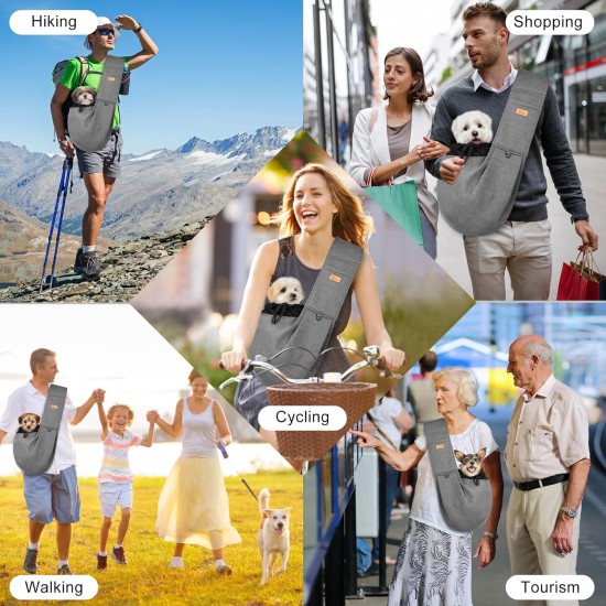 vrbabies Dog Carrier Bag, Dog Bag for Small Dogs and Other Pets, 5 kg, Dog Sling Dog Adjustable, Perfect for Walking, Outdoor Activities, Excursions (Dark Grey Mesh) vrbabies Dog Carrier Bag, Dog Bag for Small Dogs and Other Pets, 5 kg, Dog Sling Dog Adjustable, Perfect for Walking, Outdoor Activities, Excursions (Dark Grey Mesh)