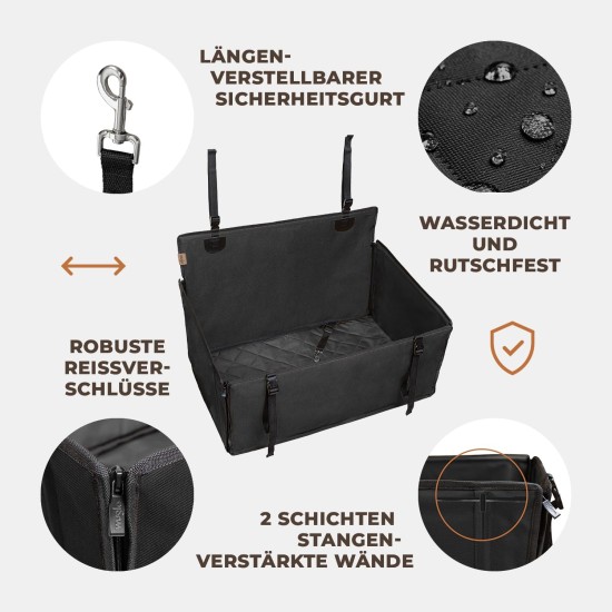 Extra Stable Dog Car Seat – Reinforced Car Seat for Small and Medium Dogs with 4 Attachment Straps – High Quality and Waterproof Dog Car Seat for the Back Seat in the Car (M-Size, Grey) Extra Stable Dog Car Seat – Reinforced Car Seat for Small and Medium Dogs with 4 Attachment Straps – High Quality and Waterproof Dog Car Seat for the Back Seat in the Car (M-Size, Grey)