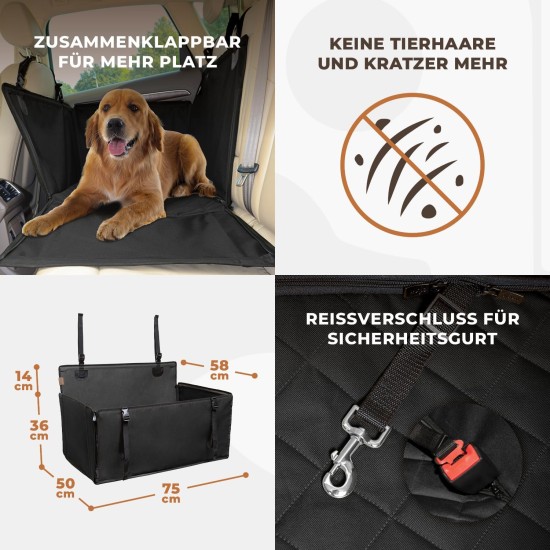 Extra Stable Dog Car Seat – Reinforced Car Seat for Small and Medium Dogs with 4 Attachment Straps – High Quality and Waterproof Dog Car Seat for the Back Seat in the Car (M-Size, Grey) Extra Stable Dog Car Seat – Reinforced Car Seat for Small and Medium Dogs with 4 Attachment Straps – High Quality and Waterproof Dog Car Seat for the Back Seat in the Car (M-Size, Grey)