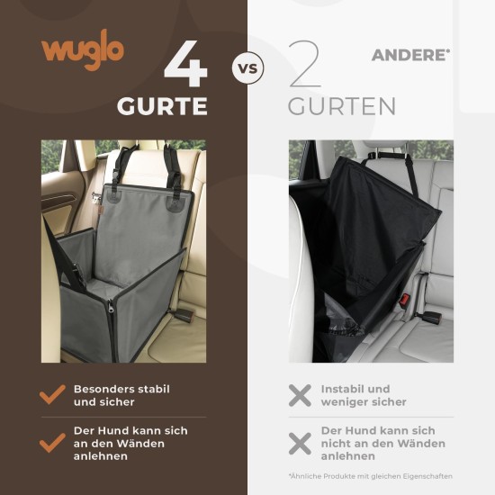 Extra Stable Dog Car Seat – Reinforced Car Seat for Small and Medium Dogs with 4 Attachment Straps – High Quality and Waterproof Dog Car Seat for the Back Seat in the Car (M-Size, Grey) Extra Stable Dog Car Seat – Reinforced Car Seat for Small and Medium Dogs with 4 Attachment Straps – High Quality and Waterproof Dog Car Seat for the Back Seat in the Car (M-Size, Grey)
