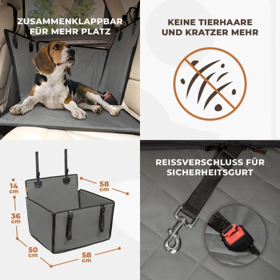 Extra Stable Dog Car Seat – Reinforced Car Seat for Small and Medium Dogs with 4 Attachment Straps – High Quality and Waterproof Dog Car Seat for the Back Seat in the Car (M-Size, Grey) Extra Stable Dog Car Seat – Reinforced Car Seat for Small and Medium Dogs with 4 Attachment Straps – High Quality and Waterproof Dog Car Seat for the Back Seat in the Car (M-Size, Grey)