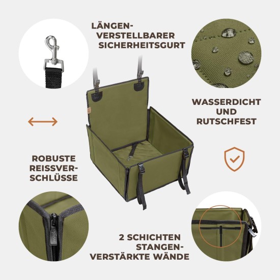 Extra Stable Dog Car Seat – Reinforced Car Seat for Small and Medium Dogs with 4 Attachment Straps – High Quality and Waterproof Dog Car Seat for the Back Seat in the Car (M-Size, Grey) Extra Stable Dog Car Seat – Reinforced Car Seat for Small and Medium Dogs with 4 Attachment Straps – High Quality and Waterproof Dog Car Seat for the Back Seat in the Car (M-Size, Grey)