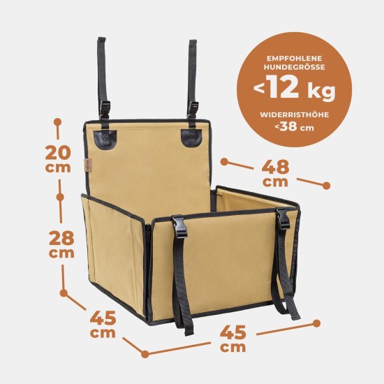 Extra Stable Dog Car Seat – Reinforced Car Seat for Small and Medium Dogs with 4 Attachment Straps – High Quality and Waterproof Dog Car Seat for the Back Seat in the Car (M-Size, Grey) Extra Stable Dog Car Seat – Reinforced Car Seat for Small and Medium Dogs with 4 Attachment Straps – High Quality and Waterproof Dog Car Seat for the Back Seat in the Car (M-Size, Grey)