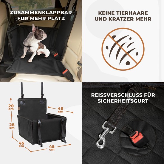 Extra Stable Dog Car Seat – Reinforced Car Seat for Small and Medium Dogs with 4 Attachment Straps – High Quality and Waterproof Dog Car Seat for the Back Seat in the Car (M-Size, Grey) Extra Stable Dog Car Seat – Reinforced Car Seat for Small and Medium Dogs with 4 Attachment Straps – High Quality and Waterproof Dog Car Seat for the Back Seat in the Car (M-Size, Grey)