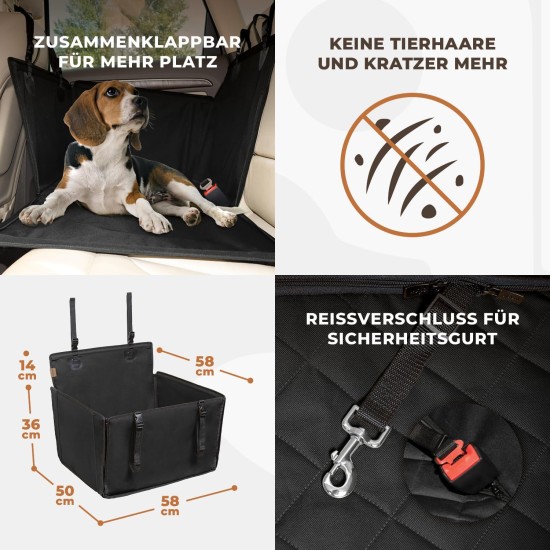 Extra Stable Dog Car Seat – Reinforced Car Seat for Small and Medium Dogs with 4 Attachment Straps – High Quality and Waterproof Dog Car Seat for the Back Seat in the Car (M-Size, Grey) Extra Stable Dog Car Seat – Reinforced Car Seat for Small and Medium Dogs with 4 Attachment Straps – High Quality and Waterproof Dog Car Seat for the Back Seat in the Car (M-Size, Grey)