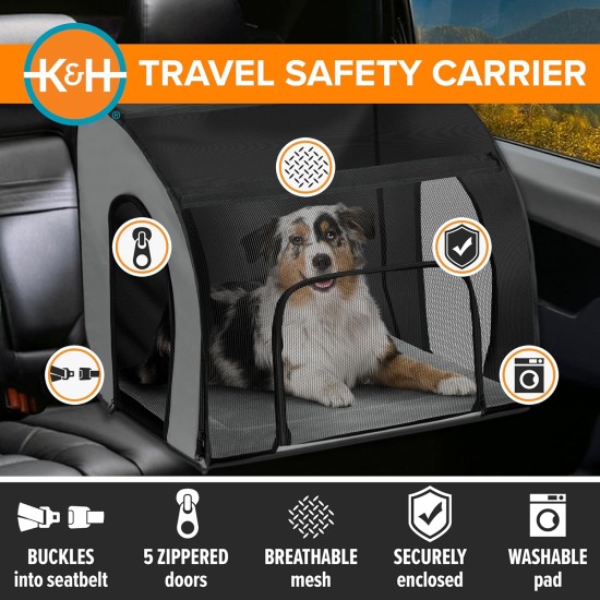 K&H Pet Products Travel Safety Pet Carrier Small Gray 17" x 16" x 15" K&H Pet Products Travel Safety Pet Carrier Small Gray 17" x 16" x 15"