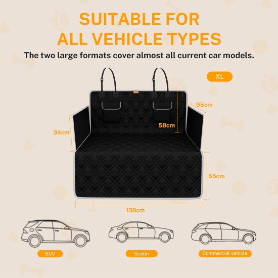 Toozey SUV Cargo Liner for Dogs, XL, Waterproof Dog Boot Seat Cover for Rear Boot Pet Cargo Cover Liner for SUV/Van/Truck, Black Toozey SUV Cargo Liner for Dogs, XL, Waterproof Dog Boot Seat Cover for Rear Boot Pet Cargo Cover Liner for SUV/Van/Truck, Black