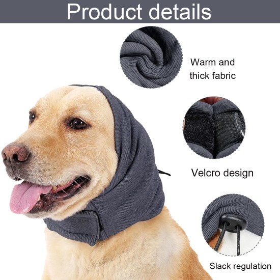 1 Piece Grey Soothing Earmuffs for Dogs, Pet Bandana, Easy Clean Head Guard for Dogs with Adjustable Self-Adhesive Tape 1 Piece Grey Soothing Earmuffs for Dogs, Pet Bandana, Easy Clean Head Guard for Dogs with Adjustable Self-Adhesive Tape