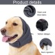 1 Piece Grey Soothing Earmuffs for Dogs, Pet Bandana, Easy Clean Head Guard for Dogs with Adjustable Self-Adhesive Tape