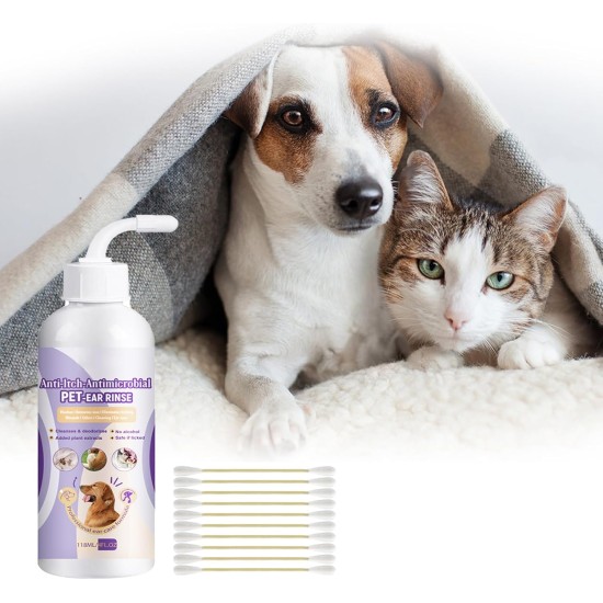 118 ml Ear Cleaner Dog + 10 Pieces Cotton Buds Double-Sided 7.1 cm, Ear Drops Dog, Ear Cleaner Dogs, Pet Ear Cleaner, Pet Ear Cleaning, Ear Care for Dog Cat Ear Hygiene 118 ml Ear Cleaner Dog + 10 Pieces Cotton Buds Double-Sided 7.1 cm, Ear Drops Dog, Ear Cleaner Dogs, Pet Ear Cleaner, Pet Ear Cleaning, Ear Care for Dog Cat Ear Hygiene