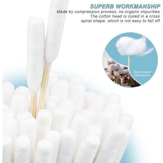 About 150 Pieces Dog Cotton Buds Ear Cleaners, 150 mm Long Cotton Buds for Dogs, Ear Cleaning Dog Pets, for Cleaning and Hygiene of Pet Ears About 150 Pieces Dog Cotton Buds Ear Cleaners, 150 mm Long Cotton Buds for Dogs, Ear Cleaning Dog Pets, for Cleaning and Hygiene of Pet Ears